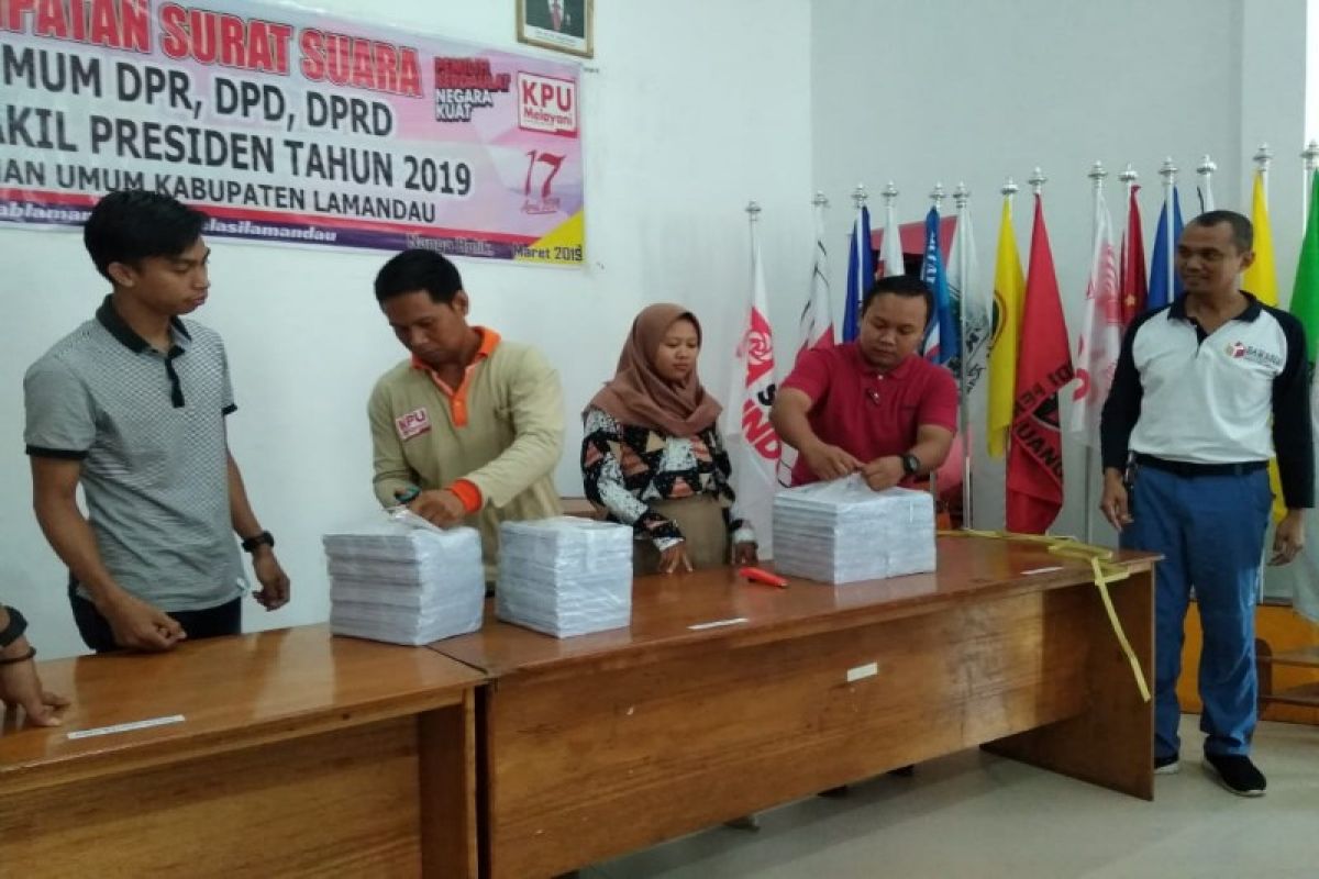 KPU Lamandau sudah terima seluruh surat suara pemilu 2019