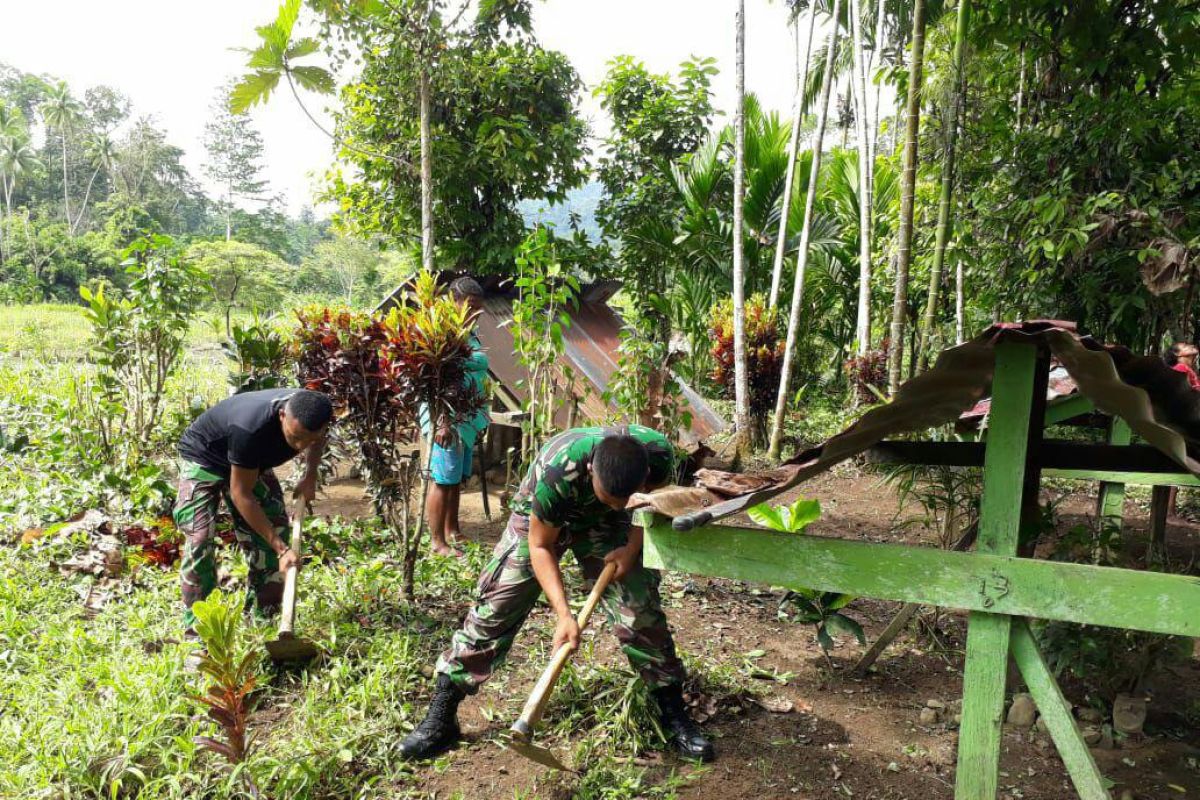 Ini yang digotong royongkan TNI dan rakyat di Kampung Kibay