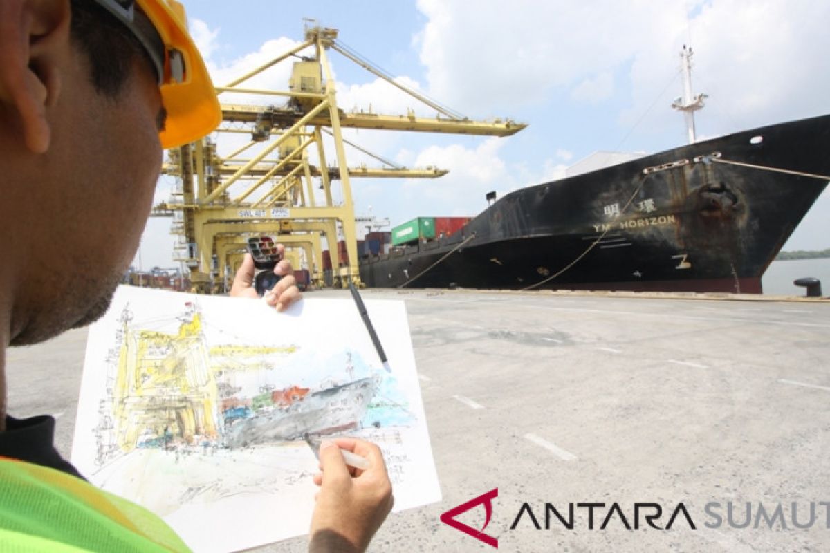 Urban Sketchers Medan diajak Pelindo I mengenal pelabuhan