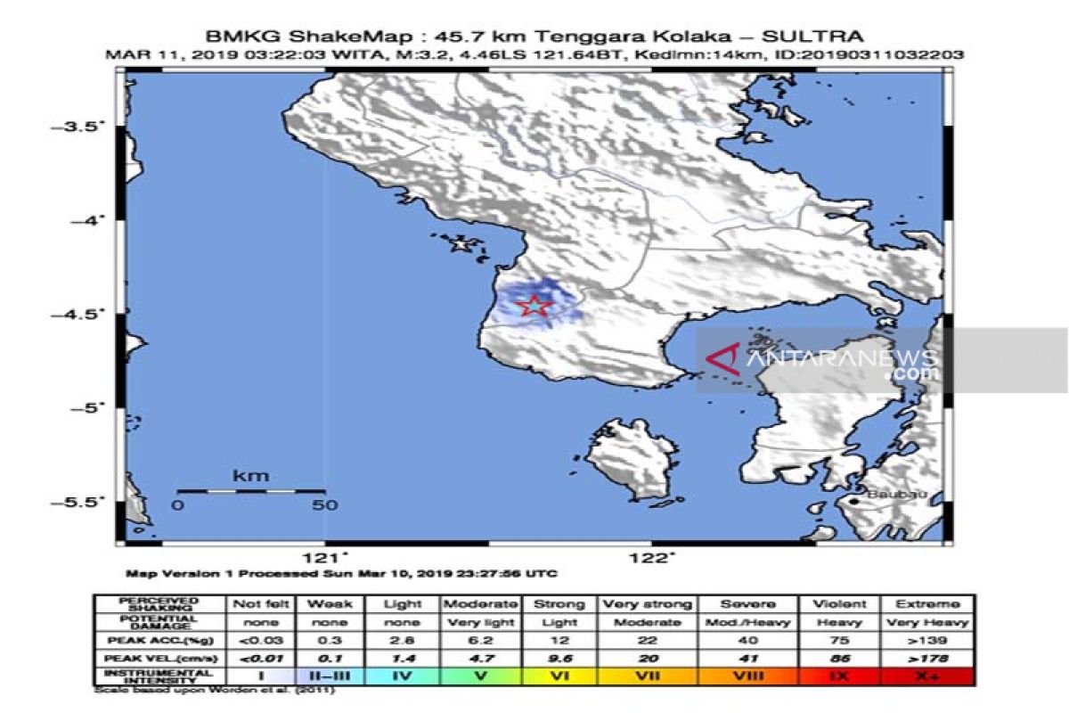 Kolaka kembali diguncang gempa 3,2 SR