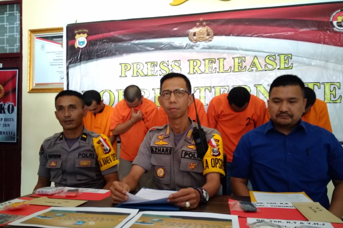 Polres Ternate ciduk lima tersangka kasus narkoba