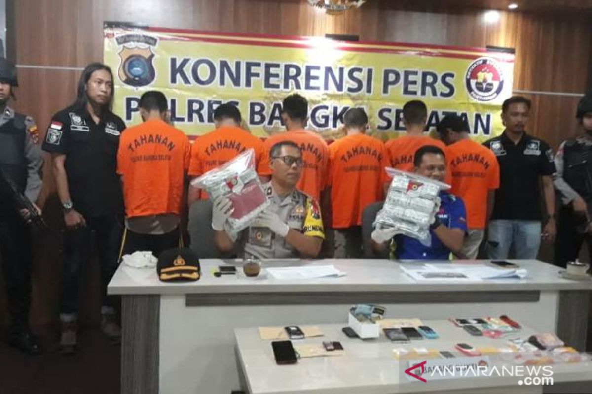 Polres Bangka Selatan tangkap enam orang pelaku narkoba