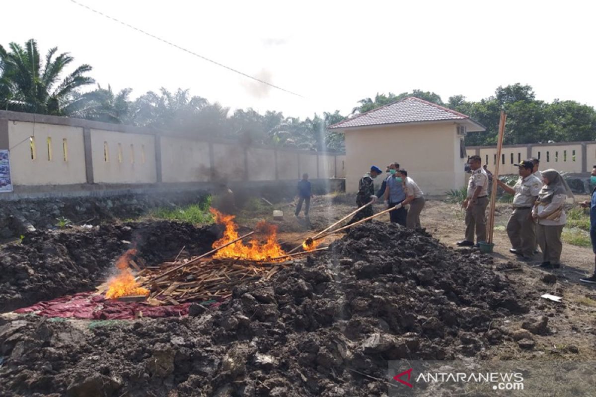 Bawang dan jahe ilegal dari Malaysia dimusnahkan di Dumai