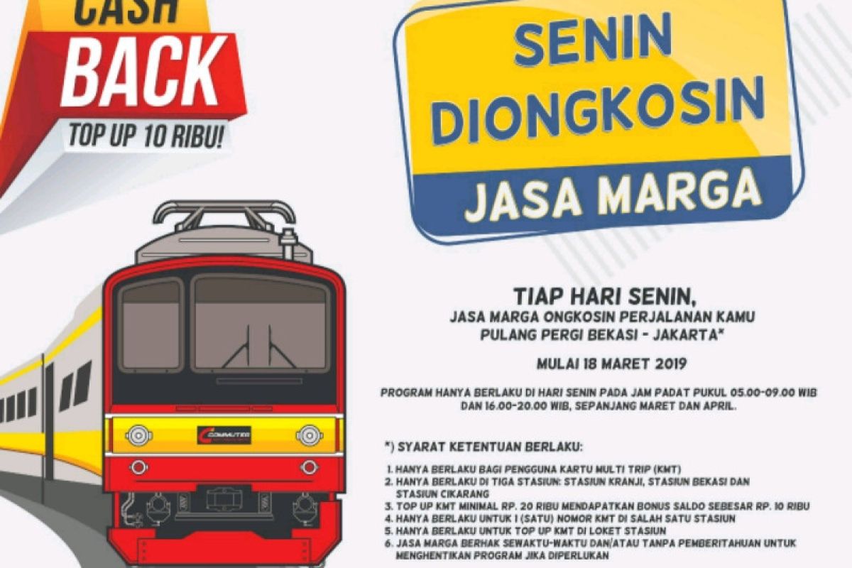 Jasa Marga perluas program Senin Diongkosin untuk pengguna KRL