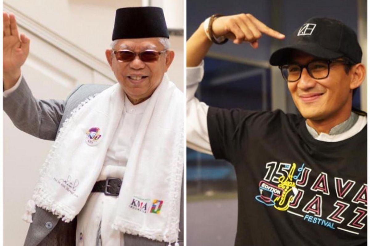 Kontrasnya Ma'ruf Amin - Sandiaga Uno, dari sarung hingga media sosial