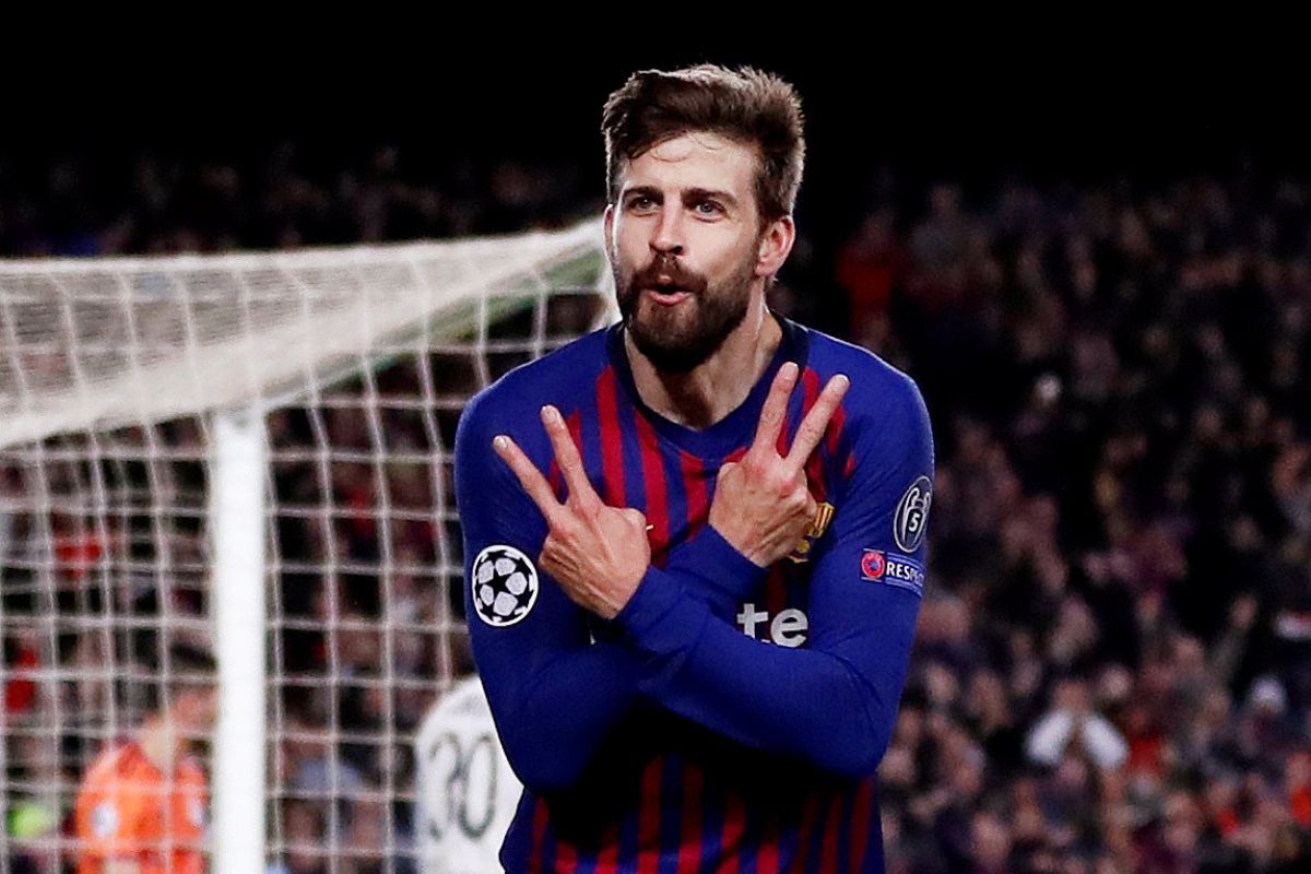 Gerard Pique enggan bahas peluang treble Barcelona