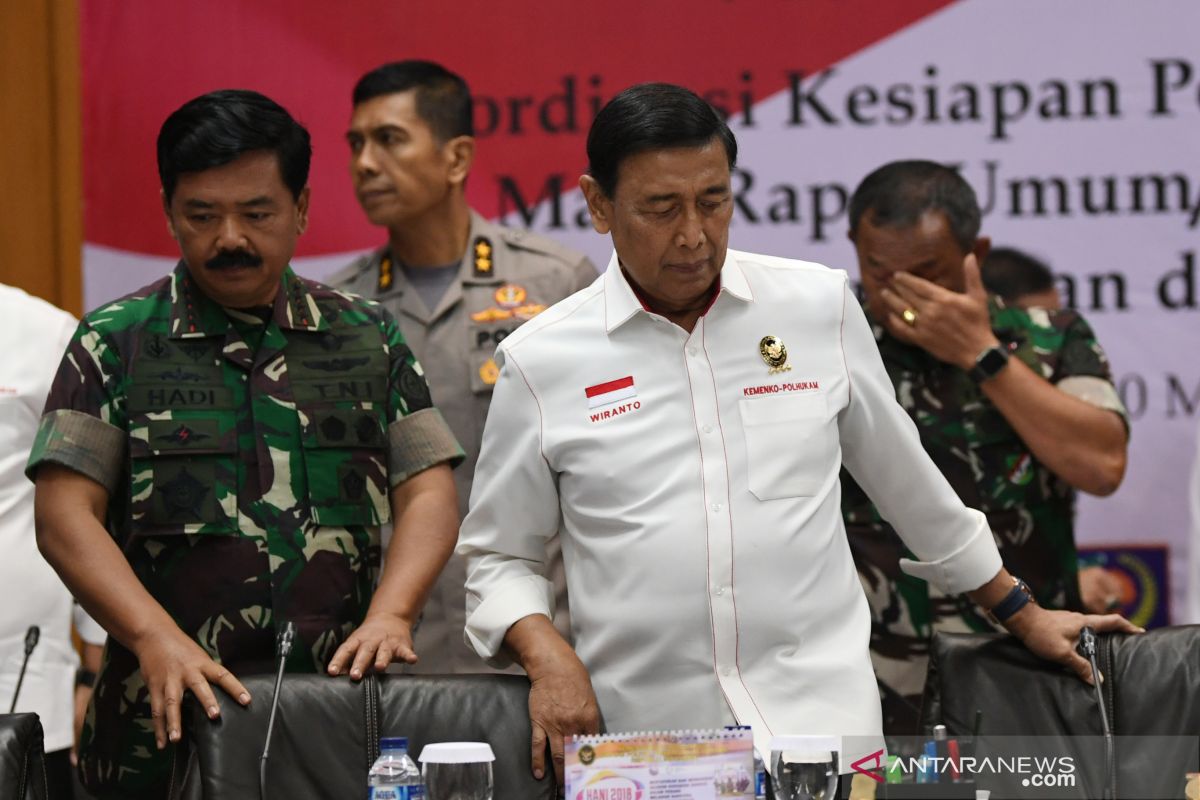 Wiranto tekankan aparat keamanan netralisir potensi kerawanan Pemilu 2019