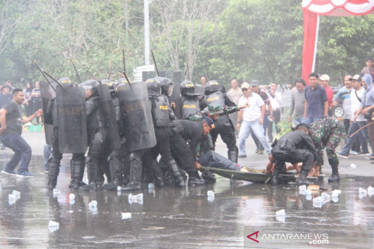 Polresta Samarinda Gelar Simulasi Pengamanan Pemilu 2019