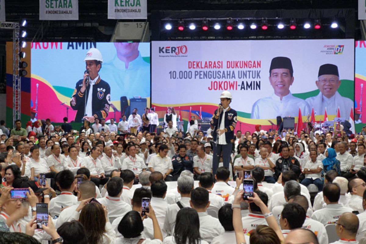 Jokowi hadiri deklarasi dukungan pengusaha untuk Jokowi-Maruf