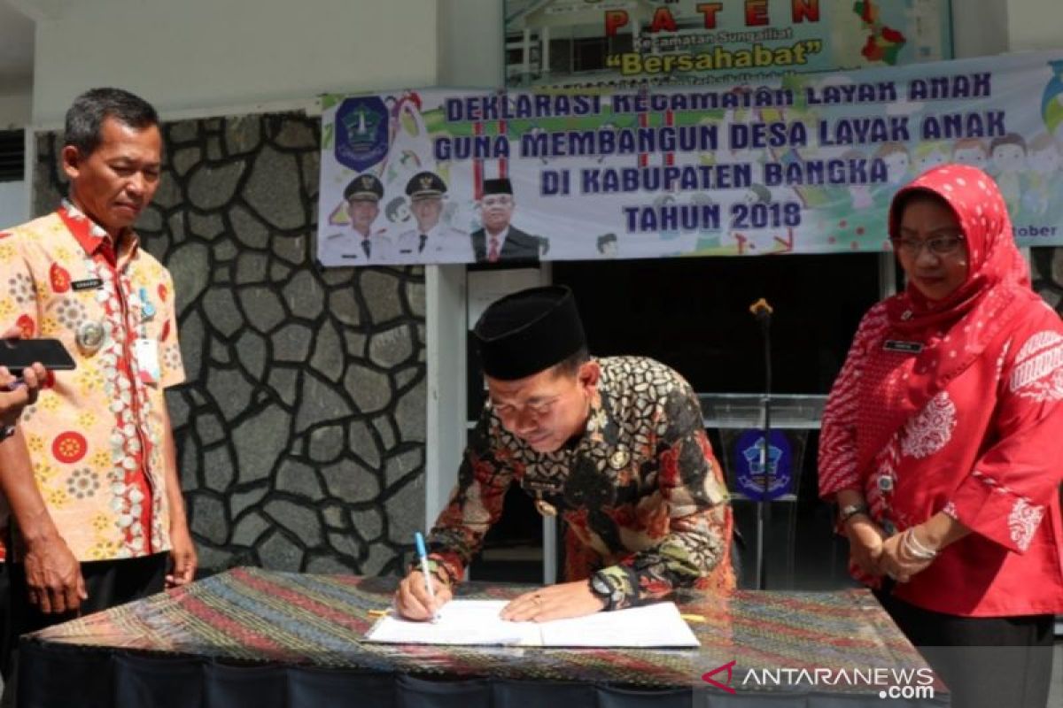 Bupati Bangka tandatangani deklarasi kabupaten layak anak