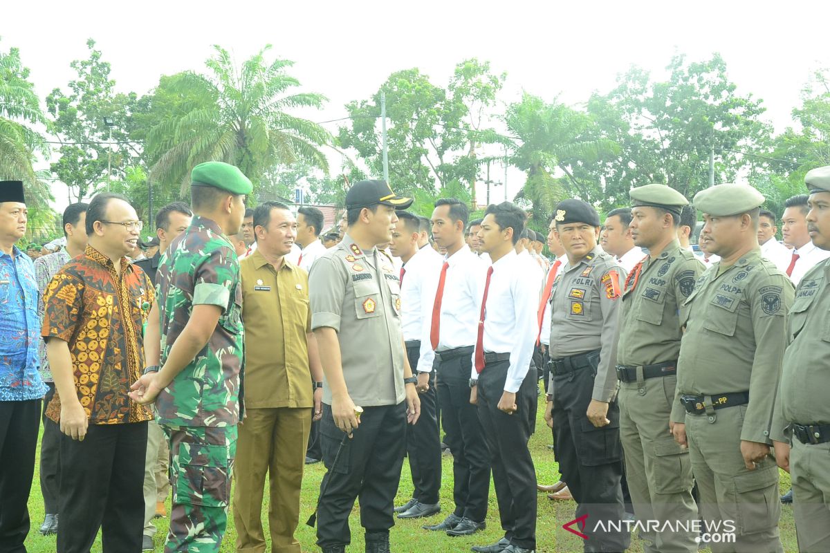 Pasukan Gabungan Batanghari apel siaga pengamanan Pemilu di Lapangan Garuda