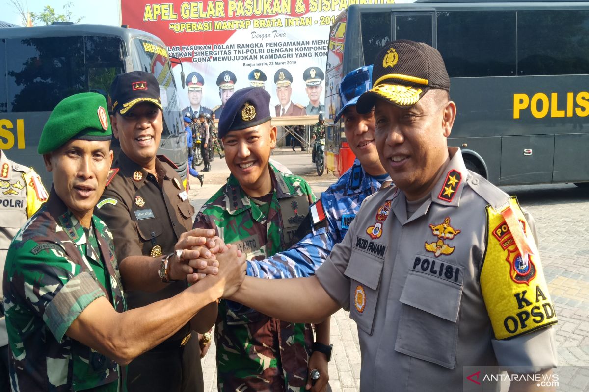 4.449 personel TNI-Polri siap amankan Pemilu di Kalsel