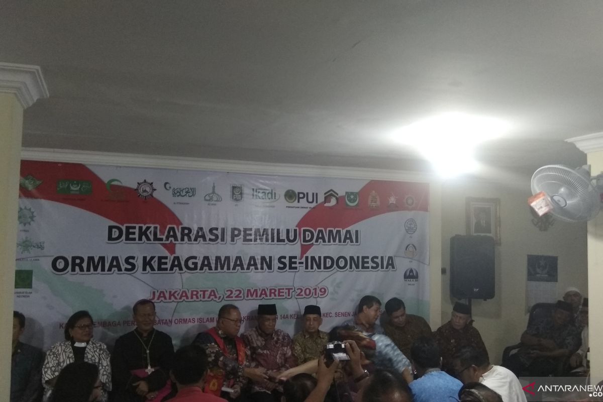 Ormas keagamaan seluruh Indonesia deklarasikan pemilu damai