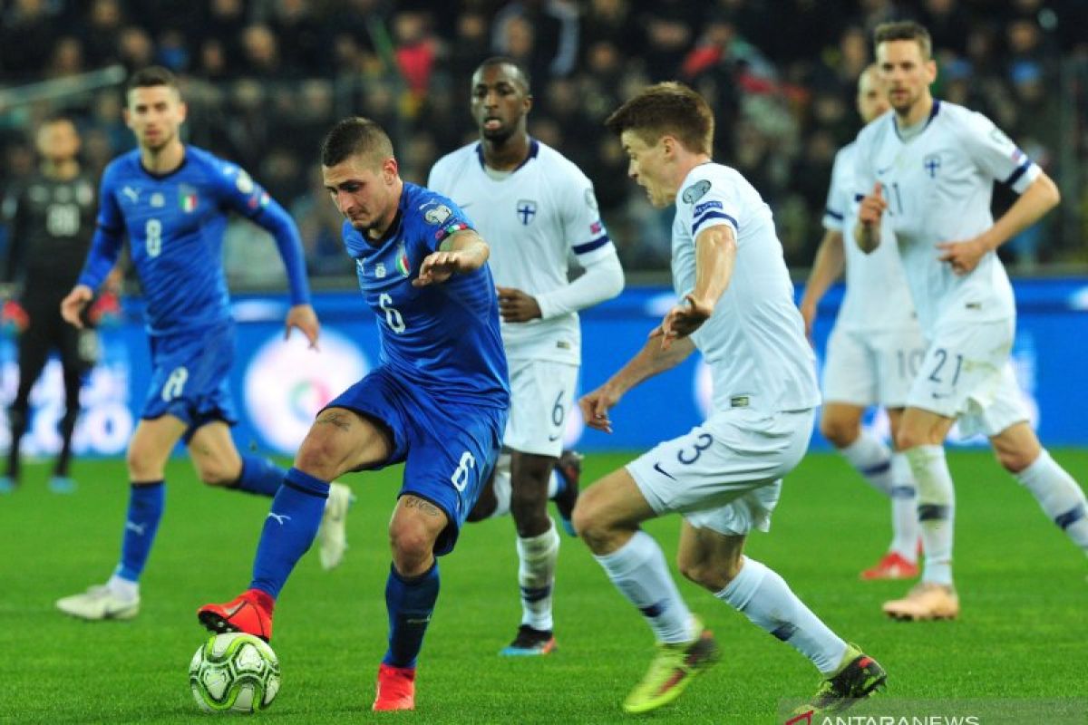 Gol perdana Barella dan Kean antar kemenangan Italia