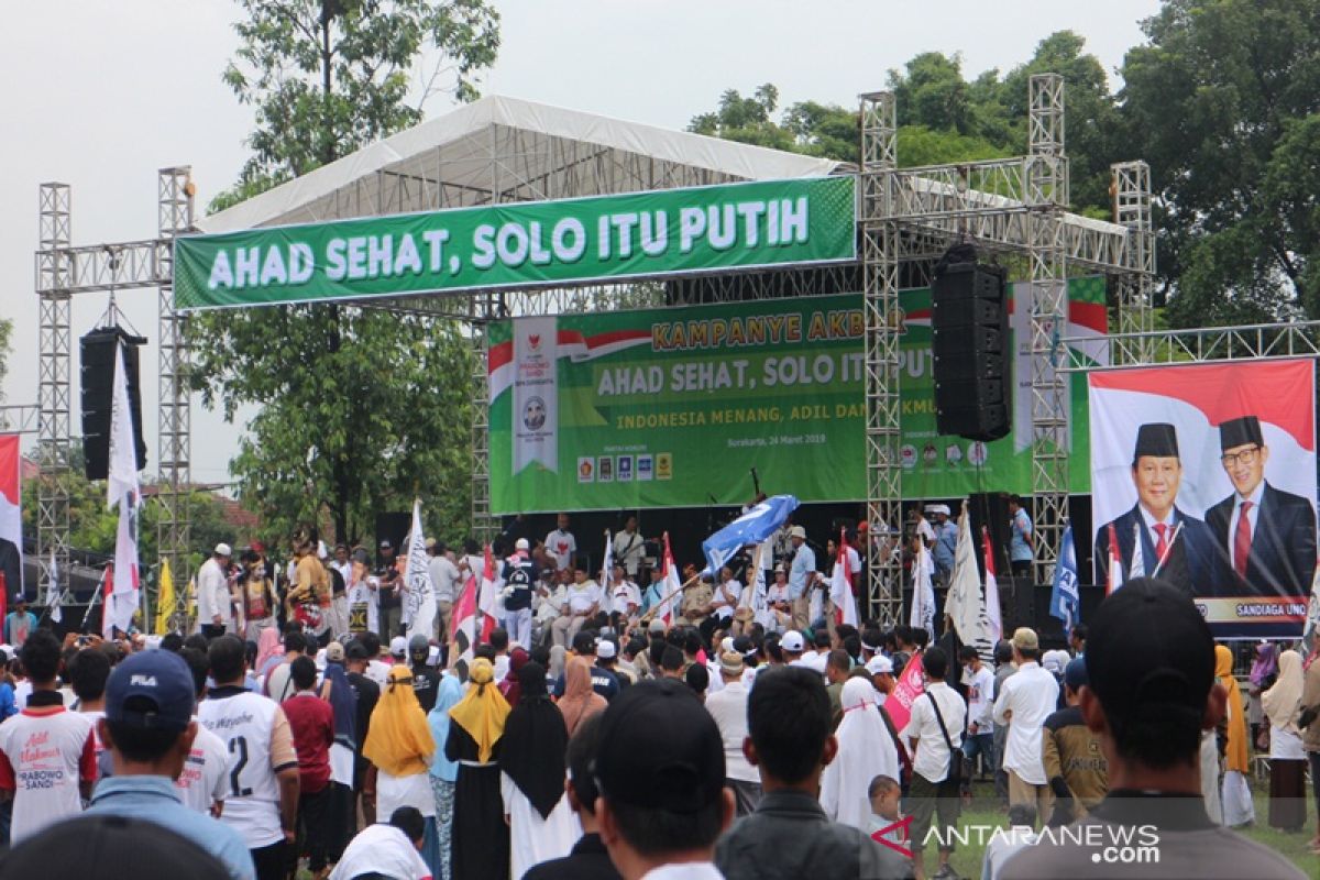 Ribuan pendukung Prabowo-Sandiaga kampanye di Solo