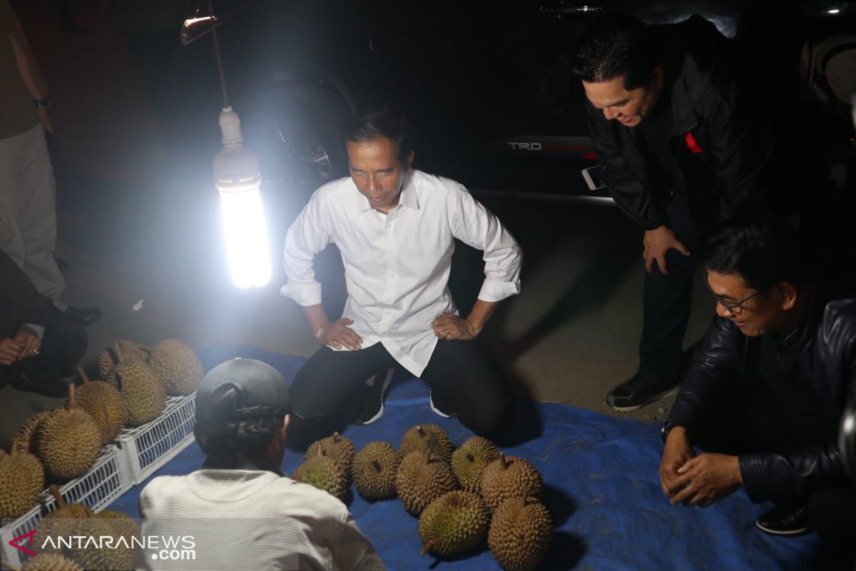Jokowi borong durian dari penjual pinggir jalan di Dumai