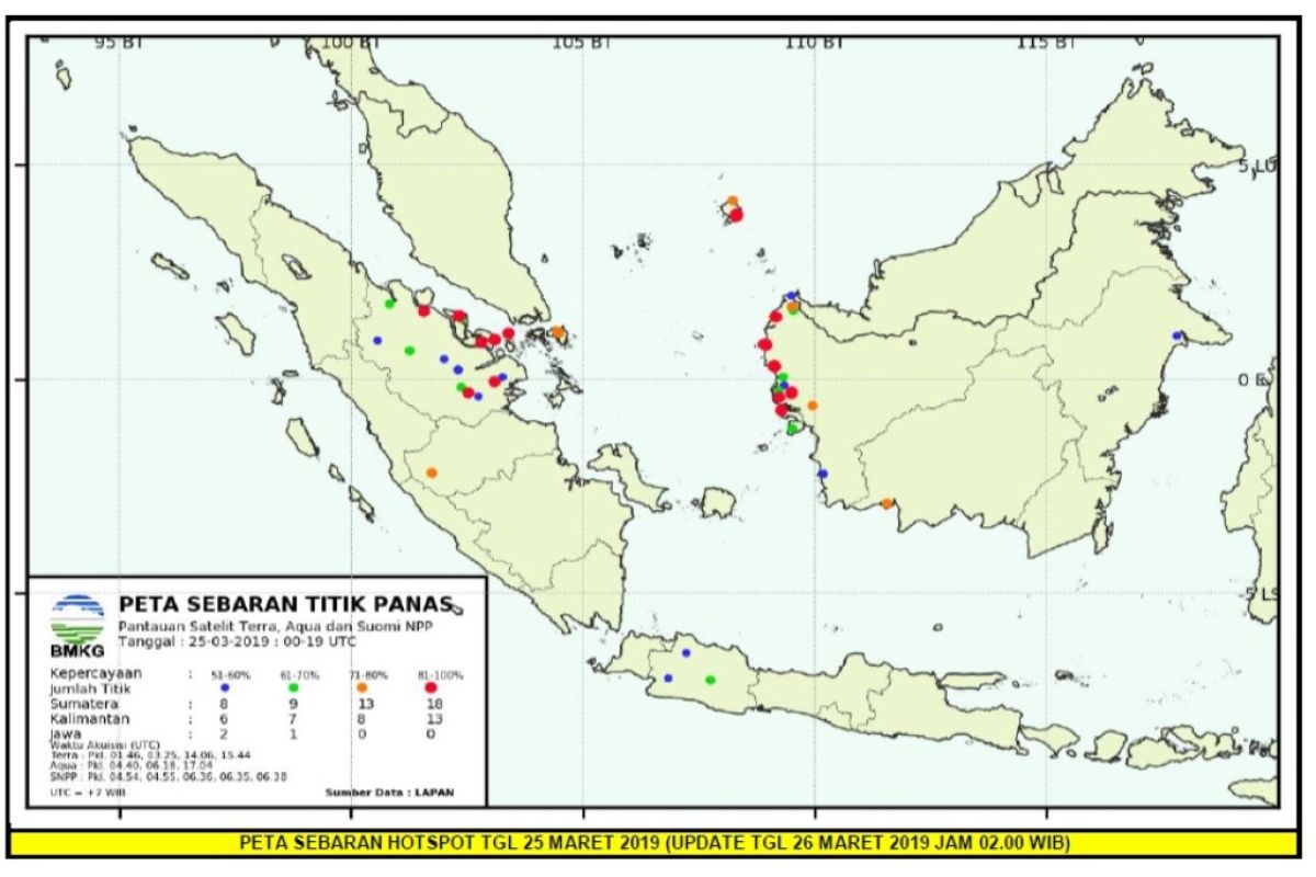 Titik hotspot di Riau dan Kepri kembali meningkat