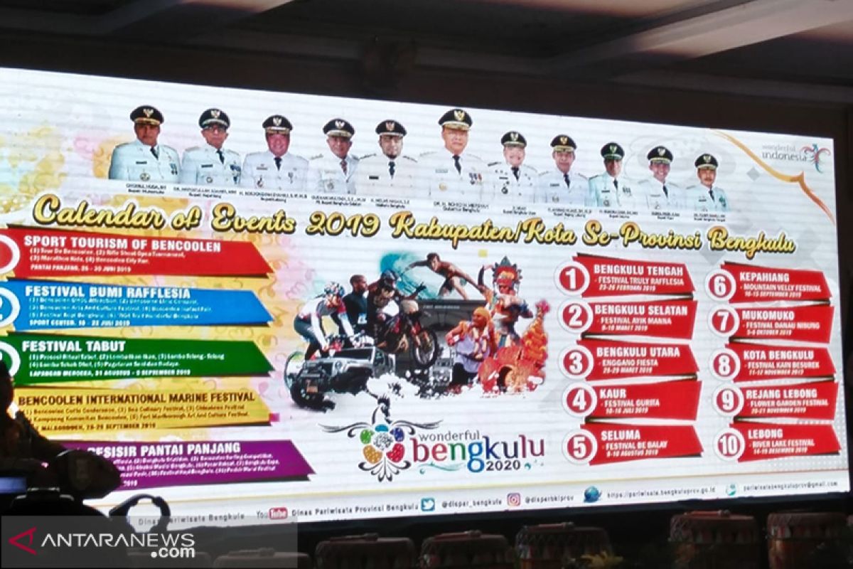 Bengkulu rilis 15 kegiatan wisata 2019