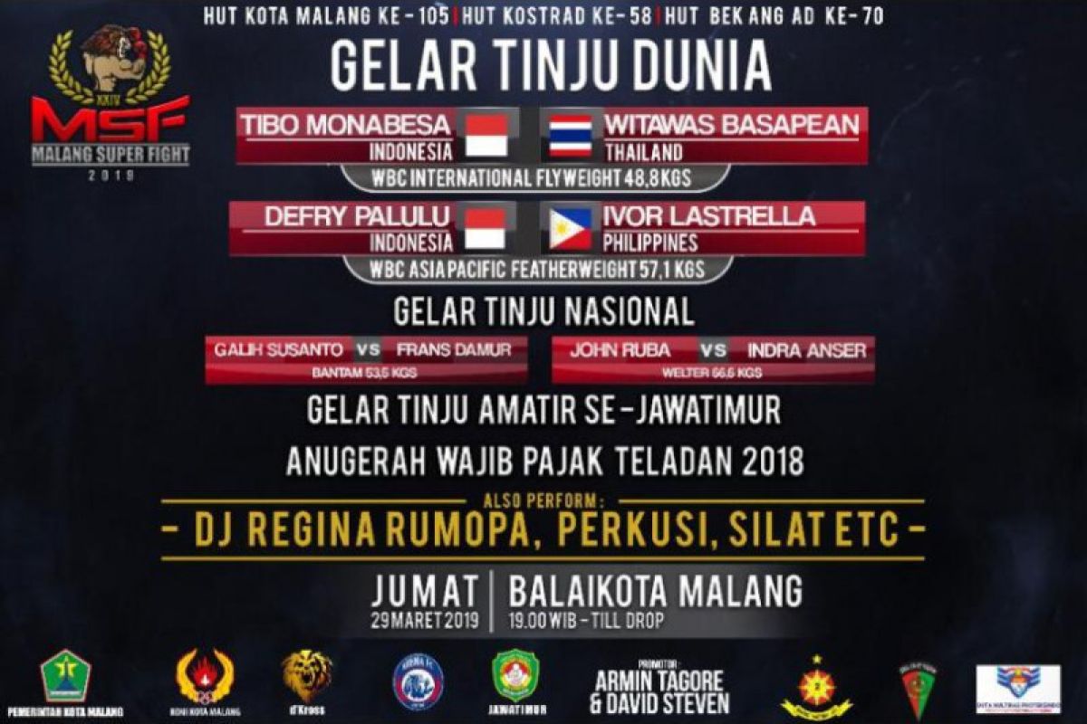 Pertarungan Petinju Indonesia-Thailand semarakkan HUT Kota Malang