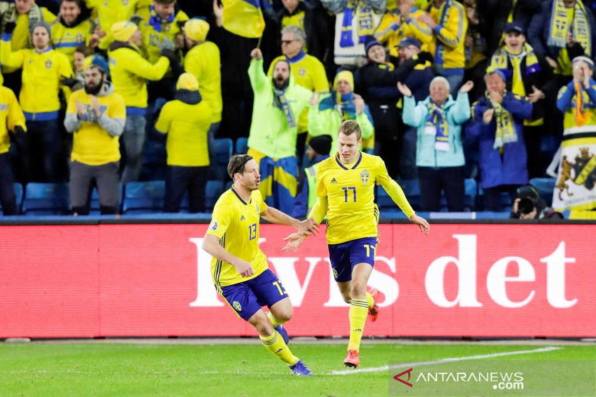 Dua gol tercipta di akhir laga, Norwegia imbangi Swedia 3-3