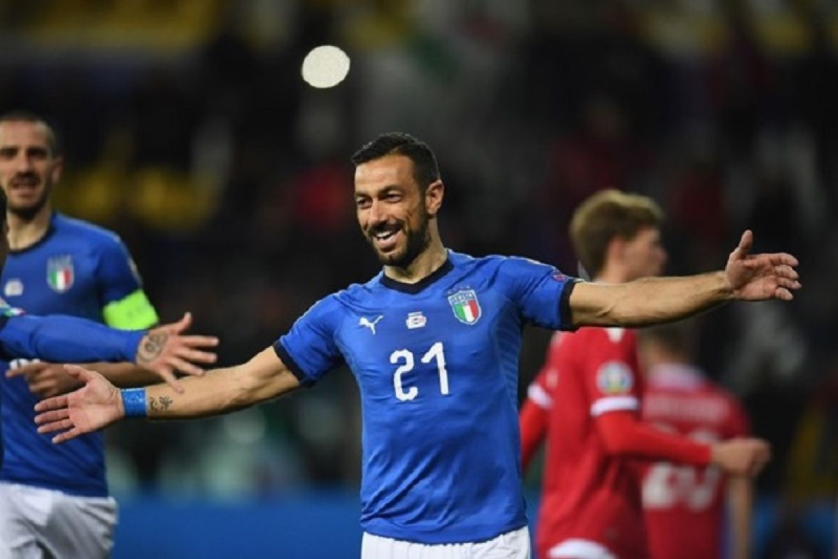 Menyarangkan dua gol, Quagliarella pencetak gol tertua Italia ketika hancurkan Liechtenstein 6-0