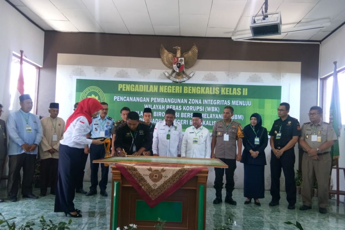 Pengadilan Negeri Bengkalis canangkan zona integritas WBK dan WBBM. Ini artinya