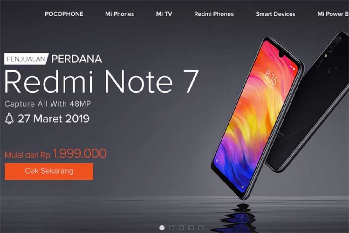 Xiaomi Redmi Note 7 sudah mulai dipasarkan