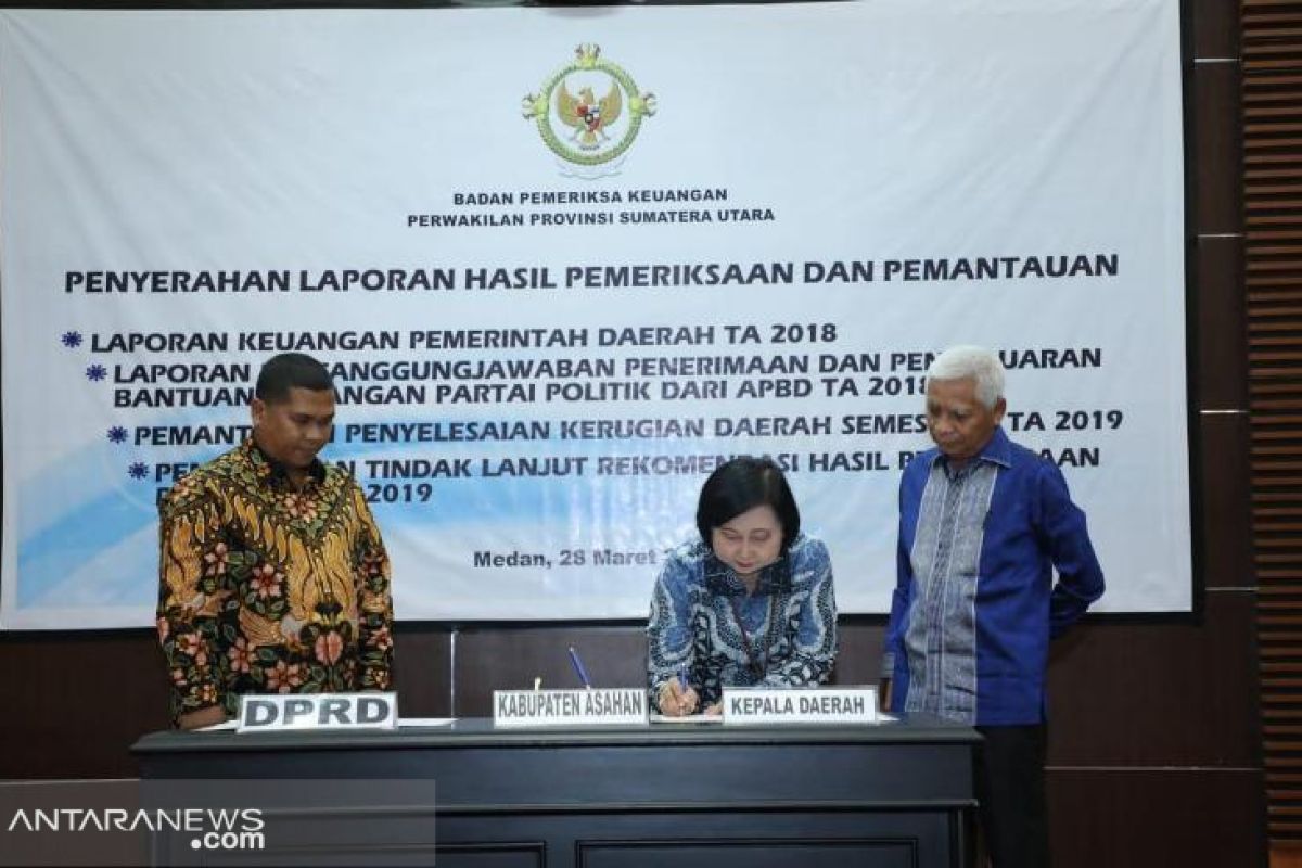 Pemkab Asahan pertama terima opini WTP di wilayah Sumut