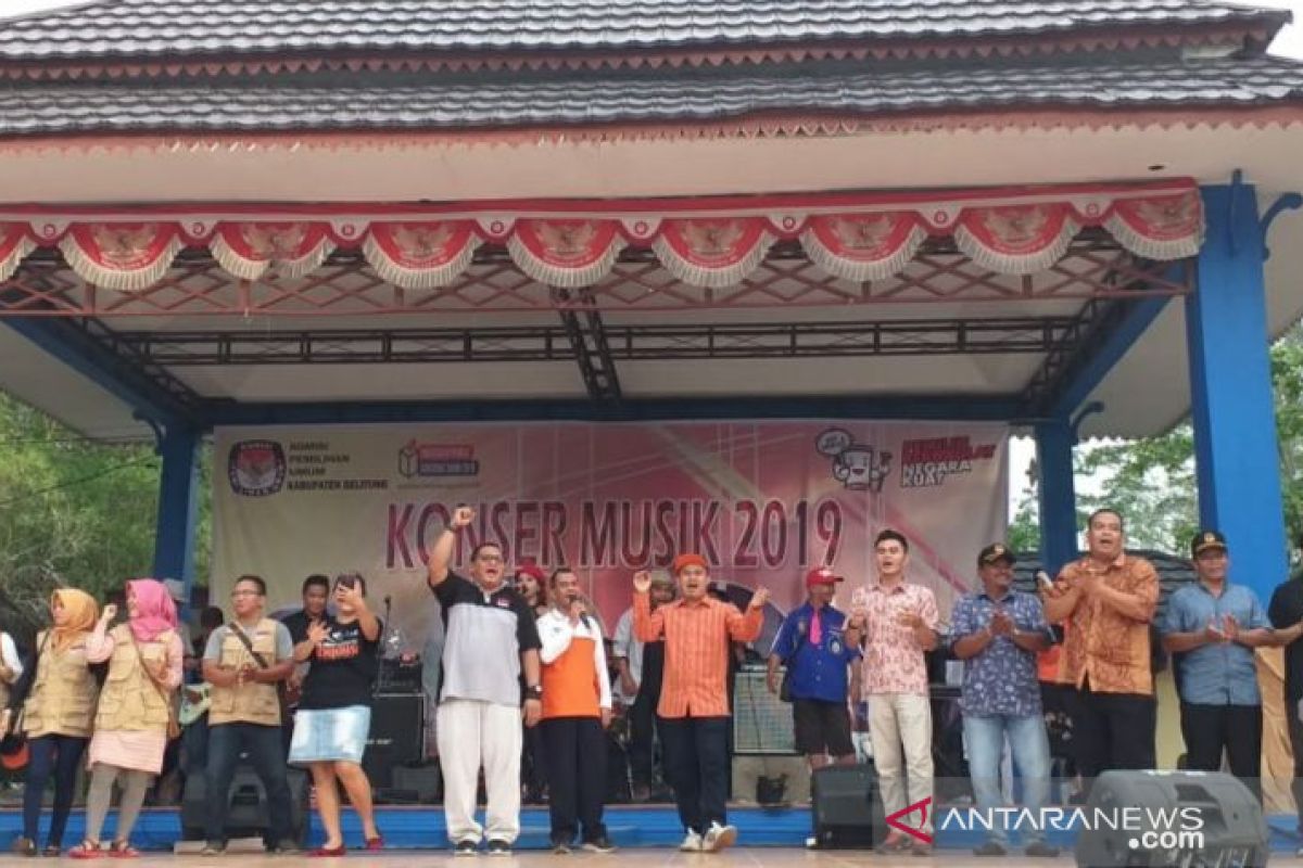 KPU Belitung gelar konser musik sosialisasikan Pemilu 2019