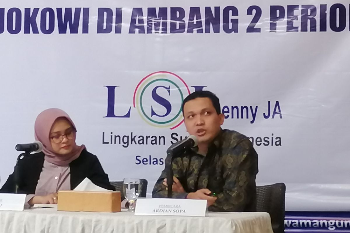 Elektabilitas Jokowi-Ma'ruf pada kisaran 56,8 - 63,2 persen