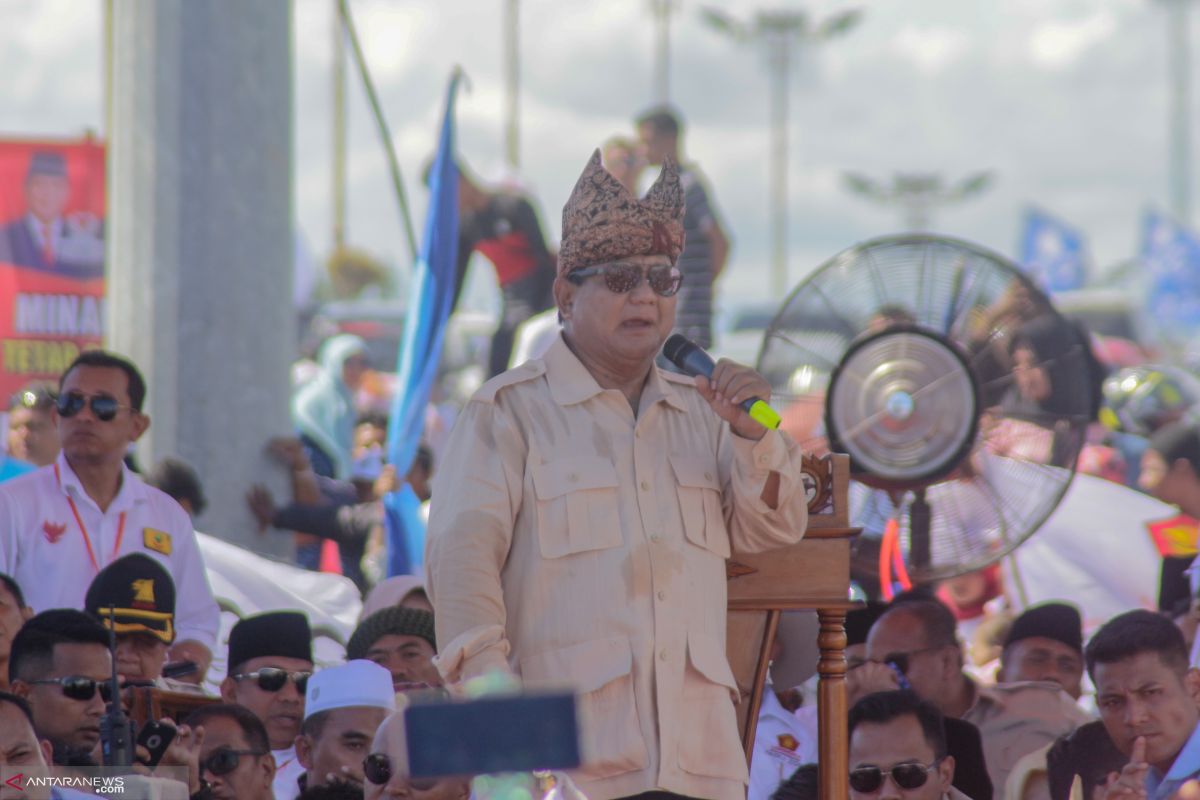 Prabowo: Niat saya maju untuk selamatkan kekayaan negara