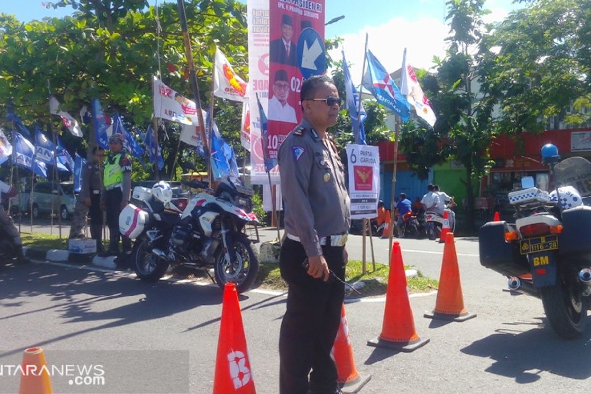 Prabowo kampanye, arus lalu lintas ke lokasi kampanye ditutup