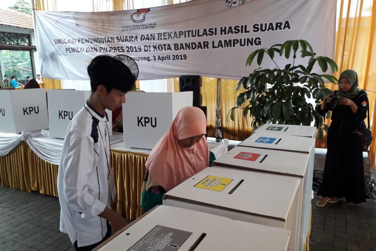 KPU Kota Bandarlampung Simulasi Pemungutan Suara dan Rekapitulasi