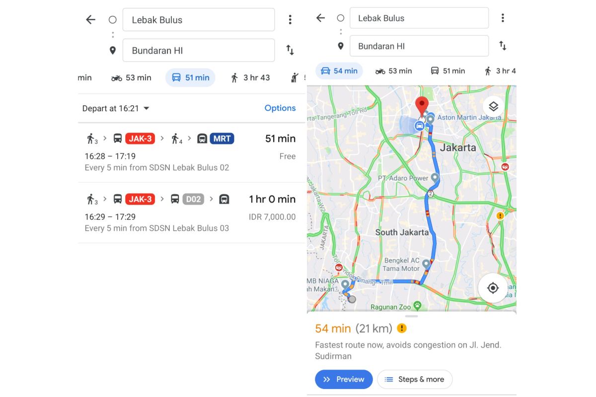 Rute MRT Jakarta ada di Google Maps