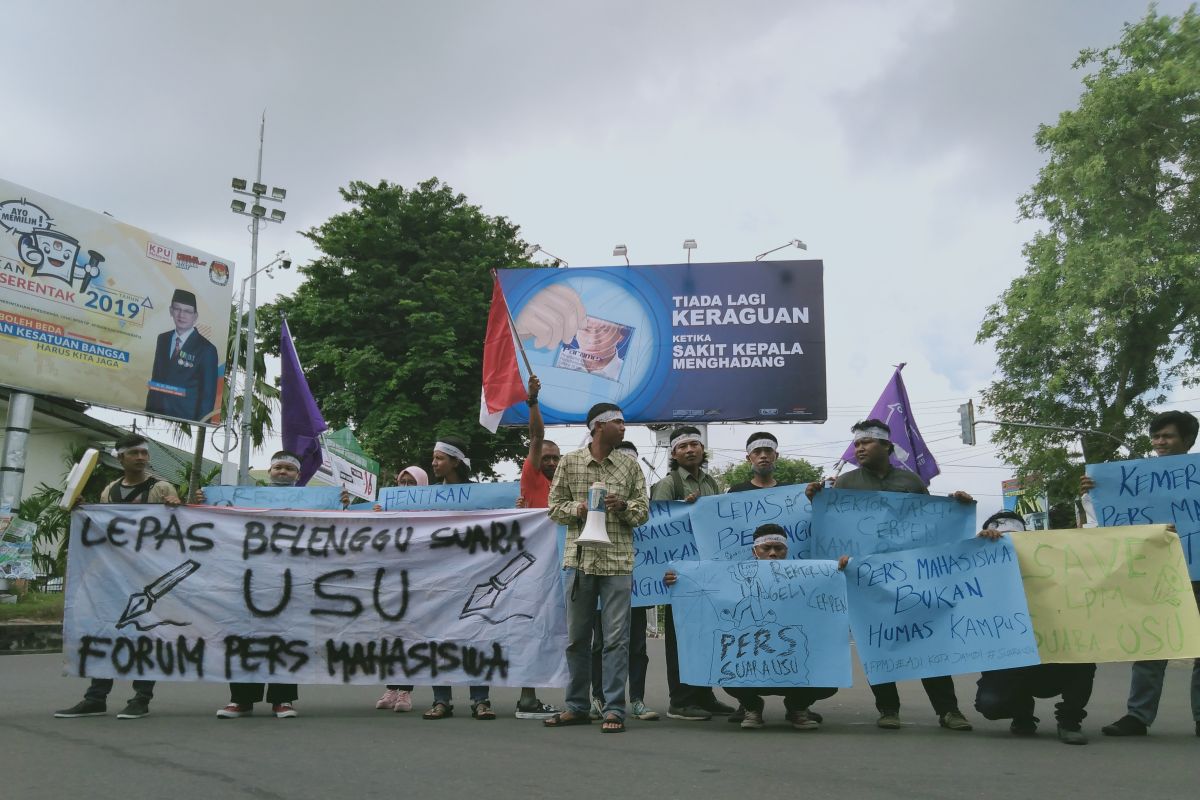 Forum Persma-AJI Kota Jambi aksi solidaritas untuk Suara USU