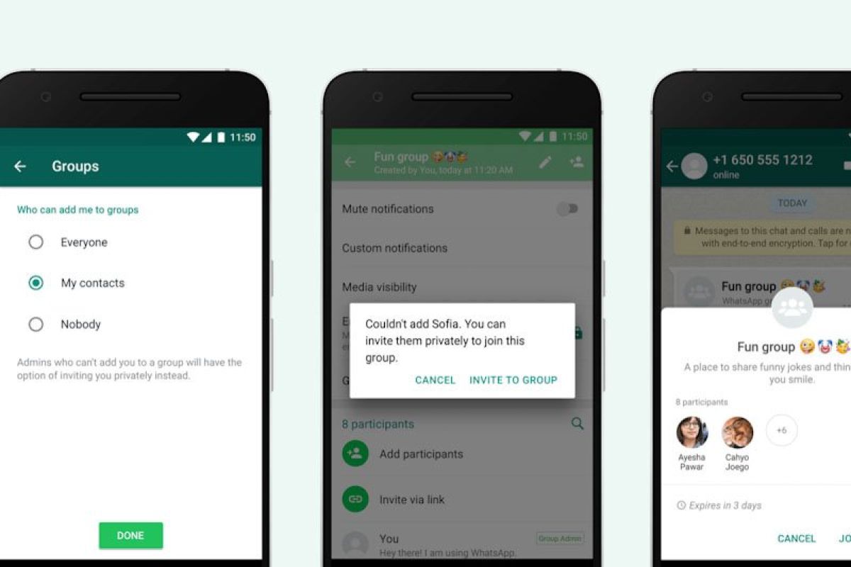 WhatsApp baru, tak sembarang orang bisa masukkan Anda ke grup