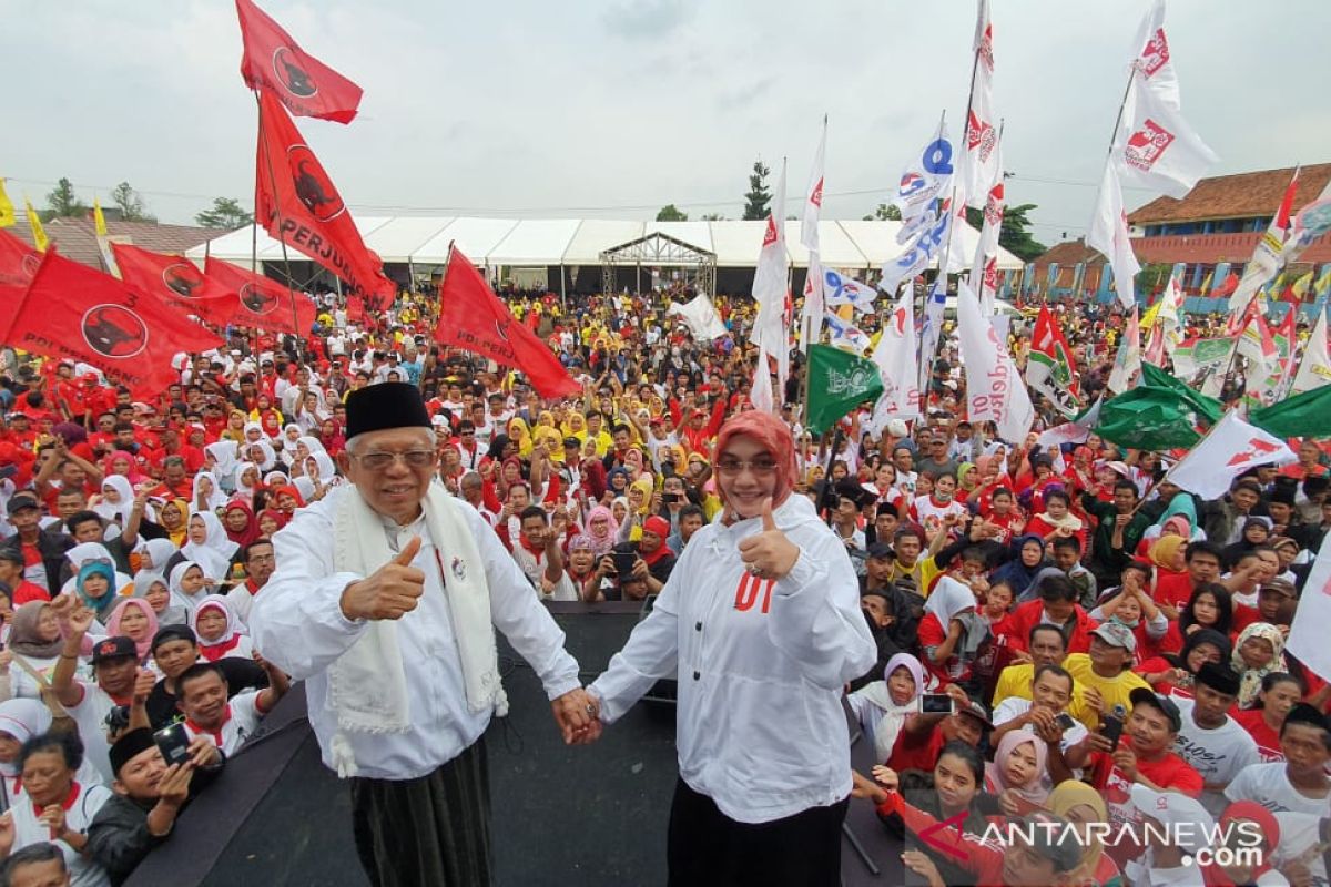 Tanggapan Ma'ruf soal klaim kampanye Prabowo terbesar sejak reformasi