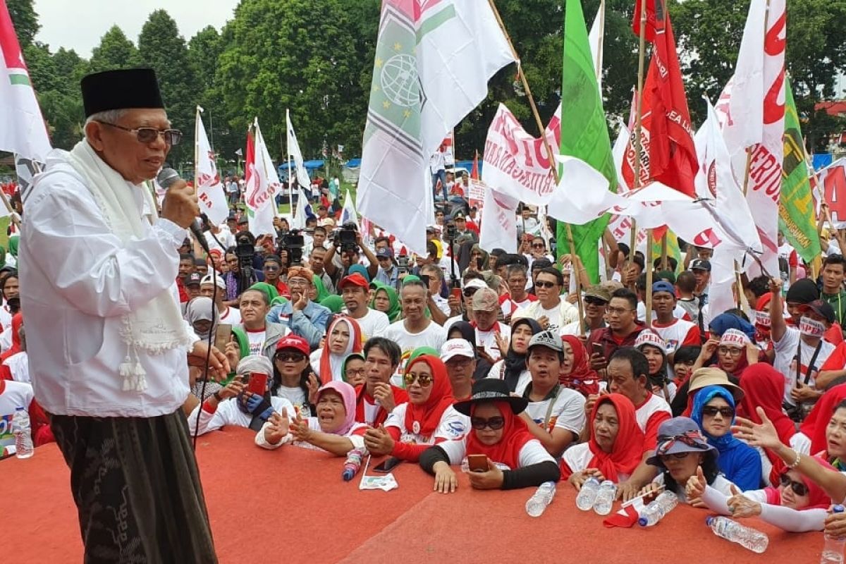 Jelang pencoblosan, Ma'ruf Amin yakin unggul 70 persen di Bogor