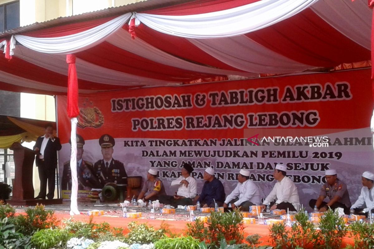 Polres Rejang Lebong gelar istighosah pemilu damai