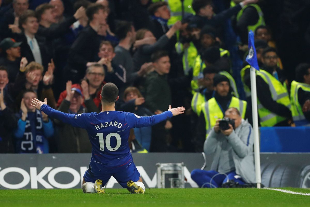 Gol Hazard bawa Chelsea ke posisi tiga