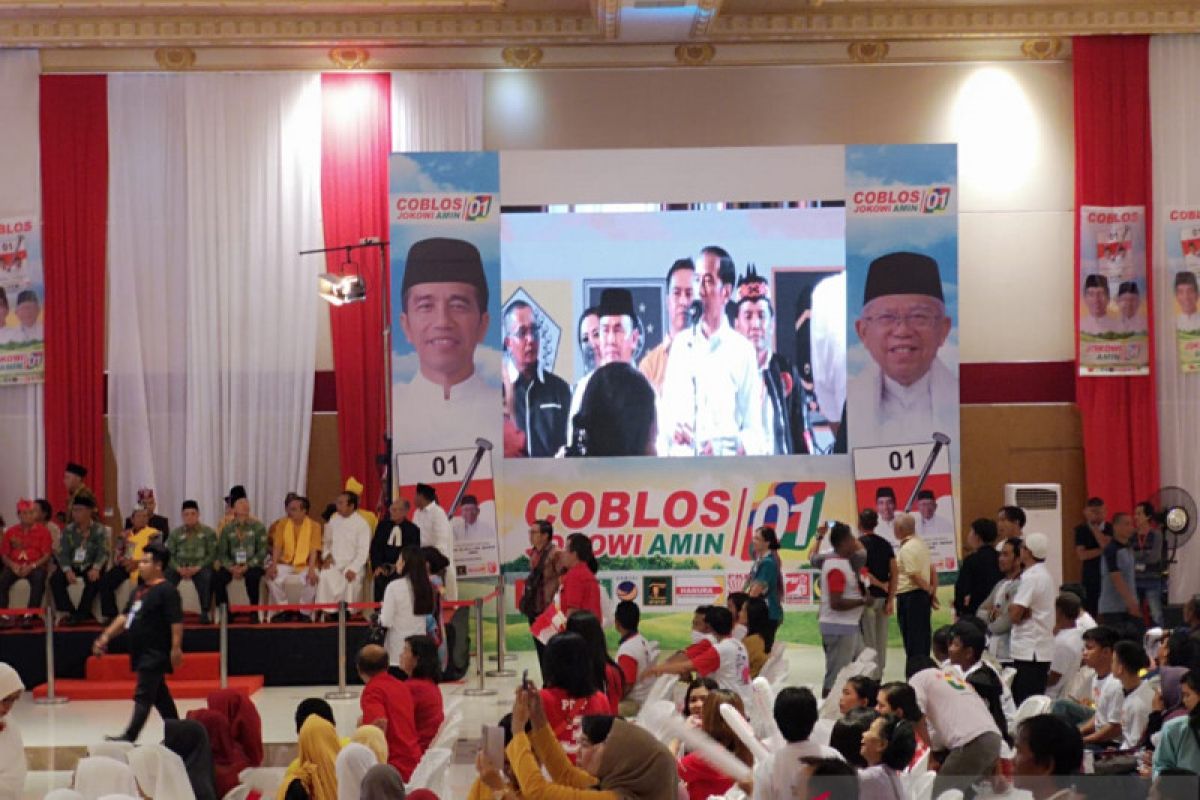 Jokowi targetkan perolehan suara di Kalteng 70 persen