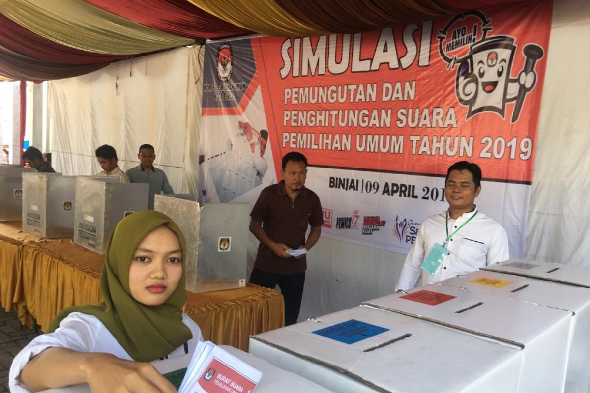 KPU Binjai gelar simulasi pemungutan suara di lima tempat