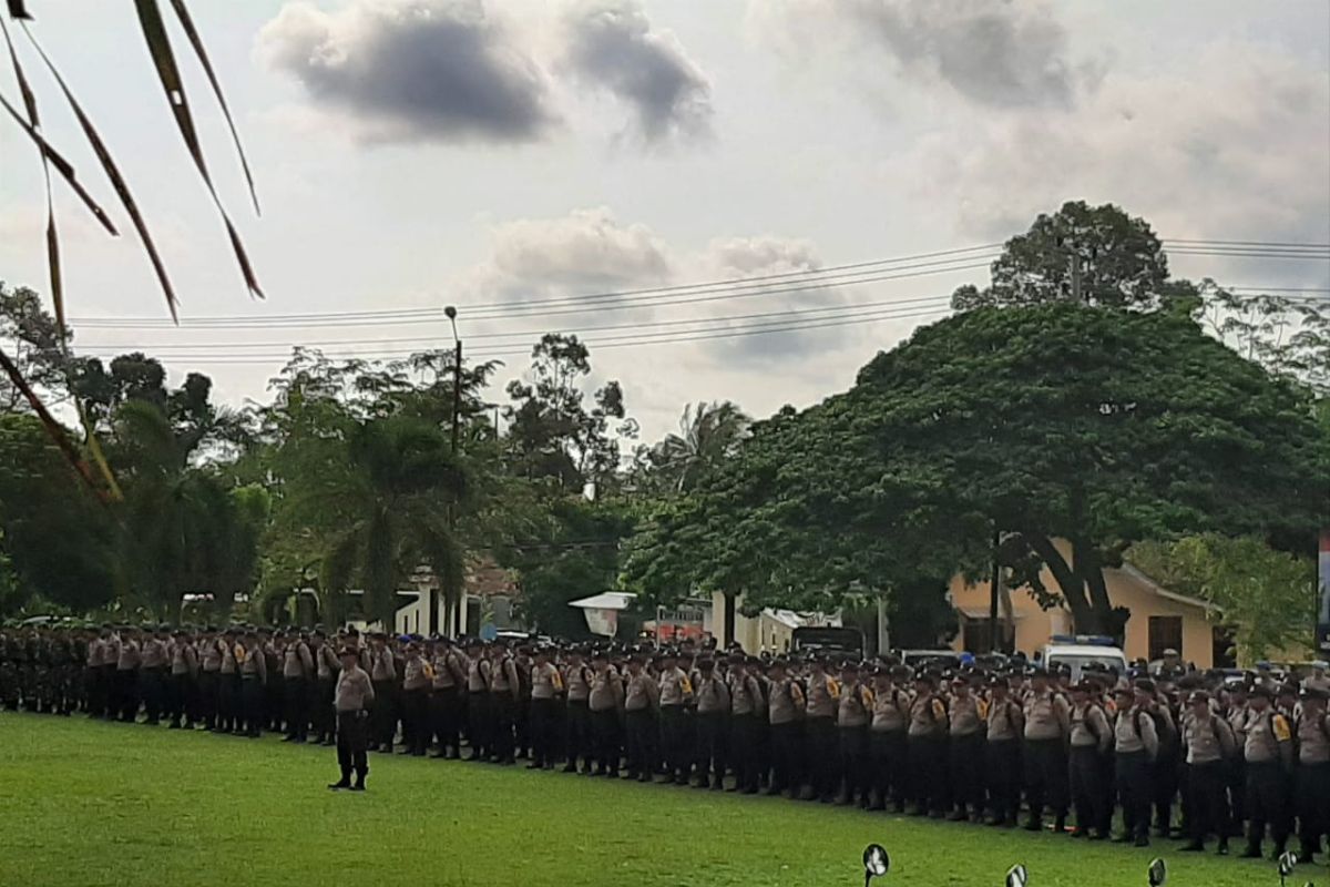 Polres Bangka gelar pemeriksaan pasukan pengamanan Pemilu 2019 (video)