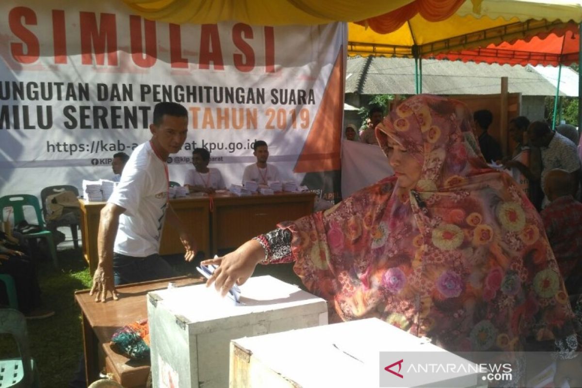 KIP Aceh Barat Simulasi Pemungutan Suara