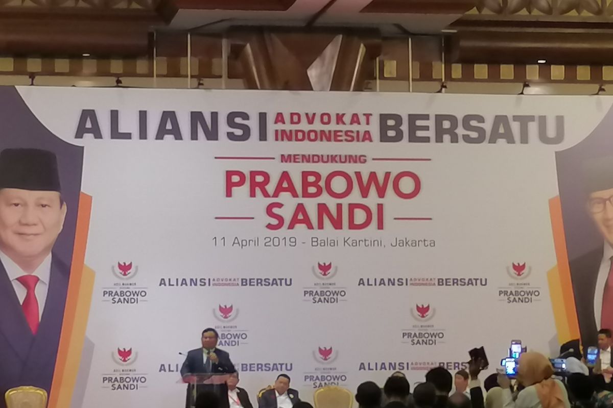 Prabowo-Sandiaga dapat dukungan dari ribuan advokat