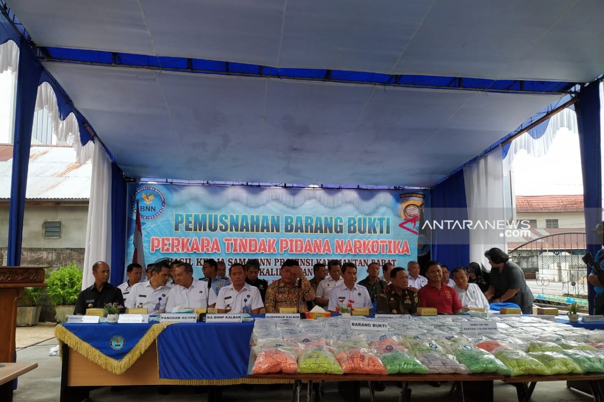 BNNP Kalbar musnahkan 107 kilogram sabu dan ribuan ekstasi