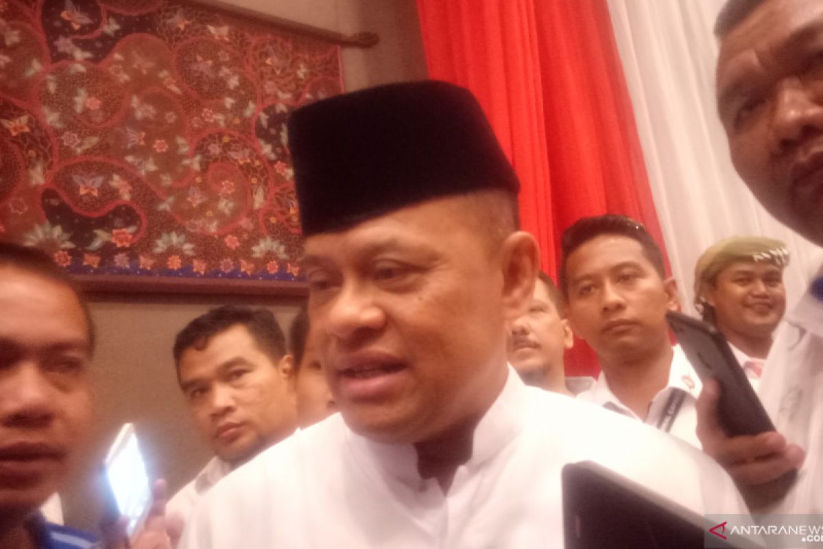 Gatot Nurmantyo menghadiri pidato kebangsaan Prabowo di Surabaya