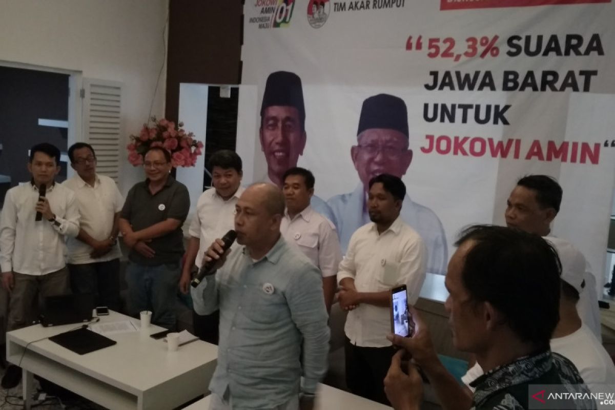 Tim Akar Rumput sebut Jokowi-Ma'ruf unggul dengan angka 52,3 persen