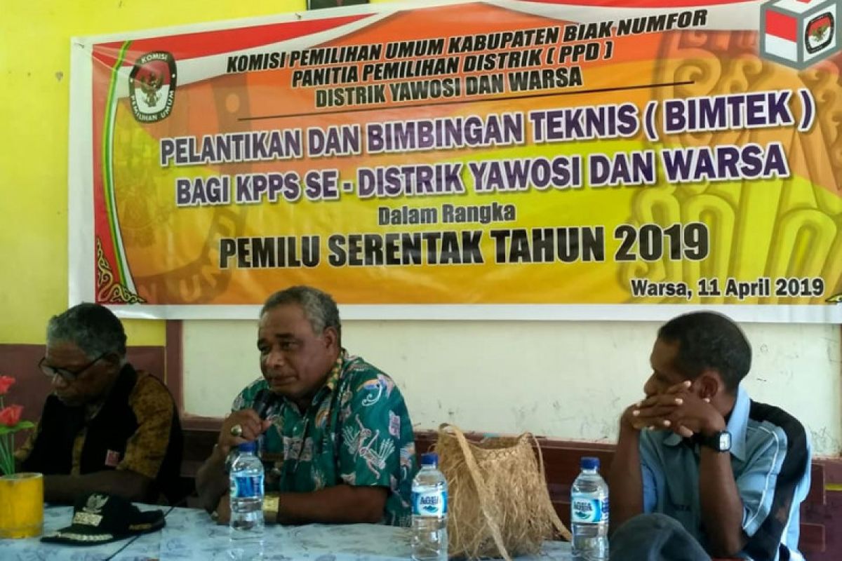 KPU Biak Numfor gelar bimtek KPPS pemilu 2019