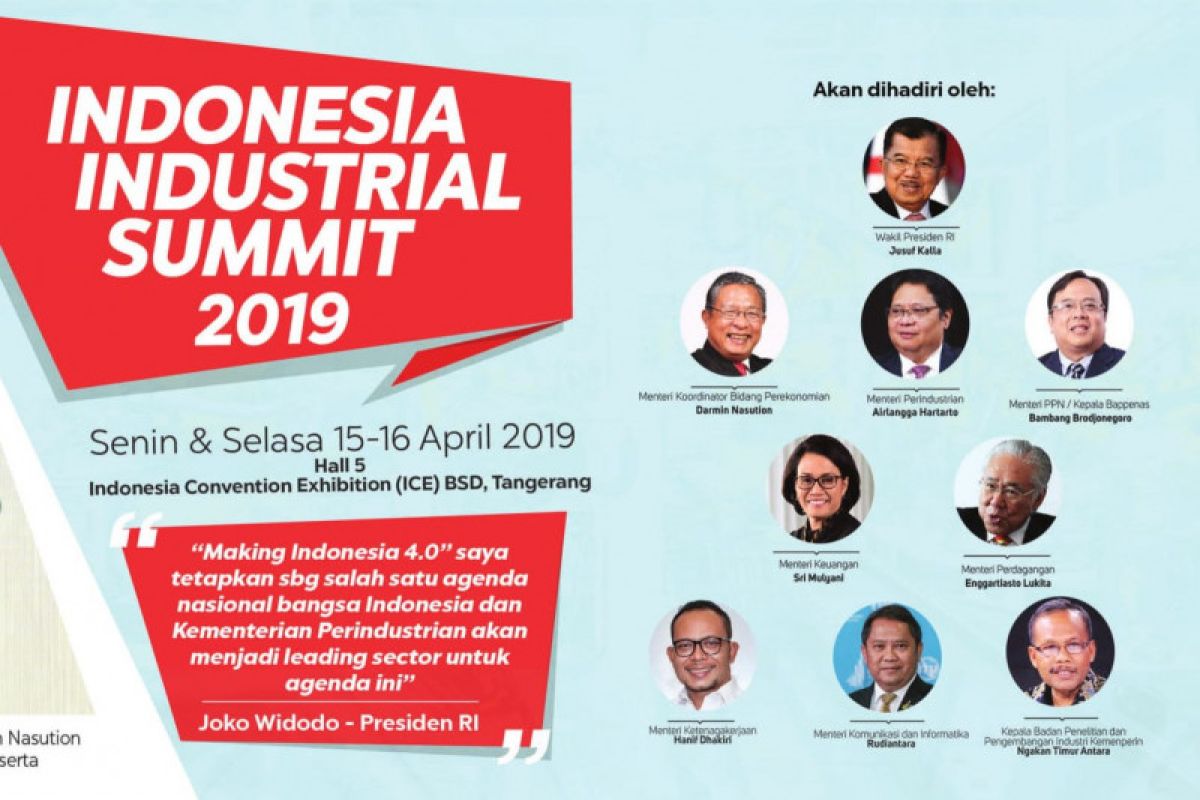 Indonesia  Industrial Summit  to be held on April 15-16